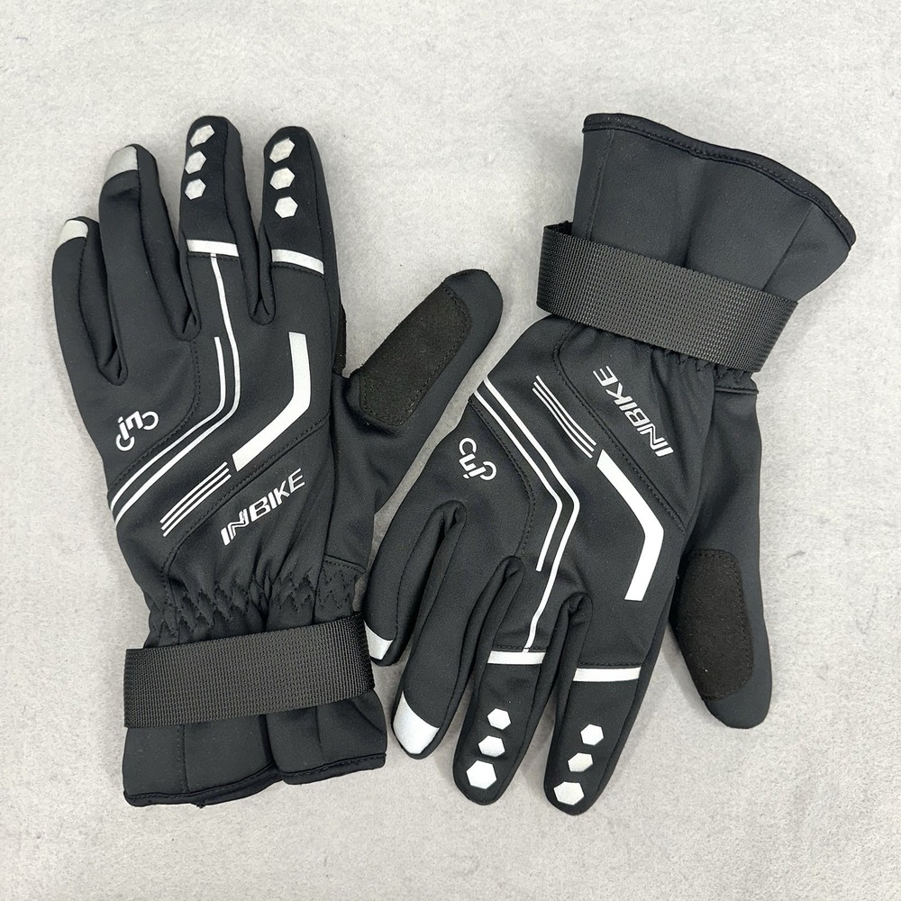 INBIKE Cycling Gloves for Men Sz L Winter Windproof Reflective Thermal Gel Pads